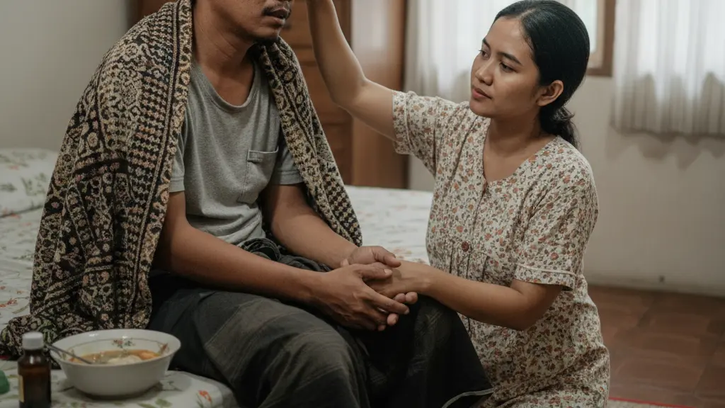 ilustrasi perbedaan gejala demam berdarah dan flu