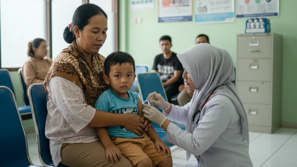 Ilustrasi tes influenza dan RSV pada anak dan keluarga selama musim hujan.