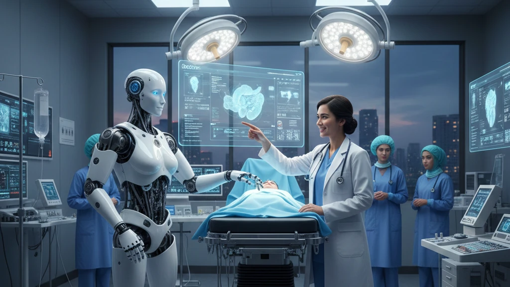dokter dan AI bekerja berdampingan dalam ruang pemeriksaan modern
