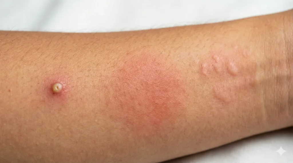 Ilustrasi perbandingan respons imun infeksi, inflamasi, dan alergi.